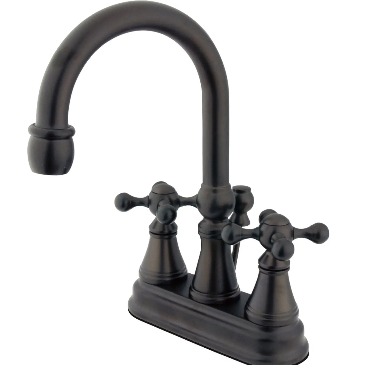 Kingston Brass Governor Two Handle Three Hole 4" Centerset Lavatory Faucet with Brass Pop-up