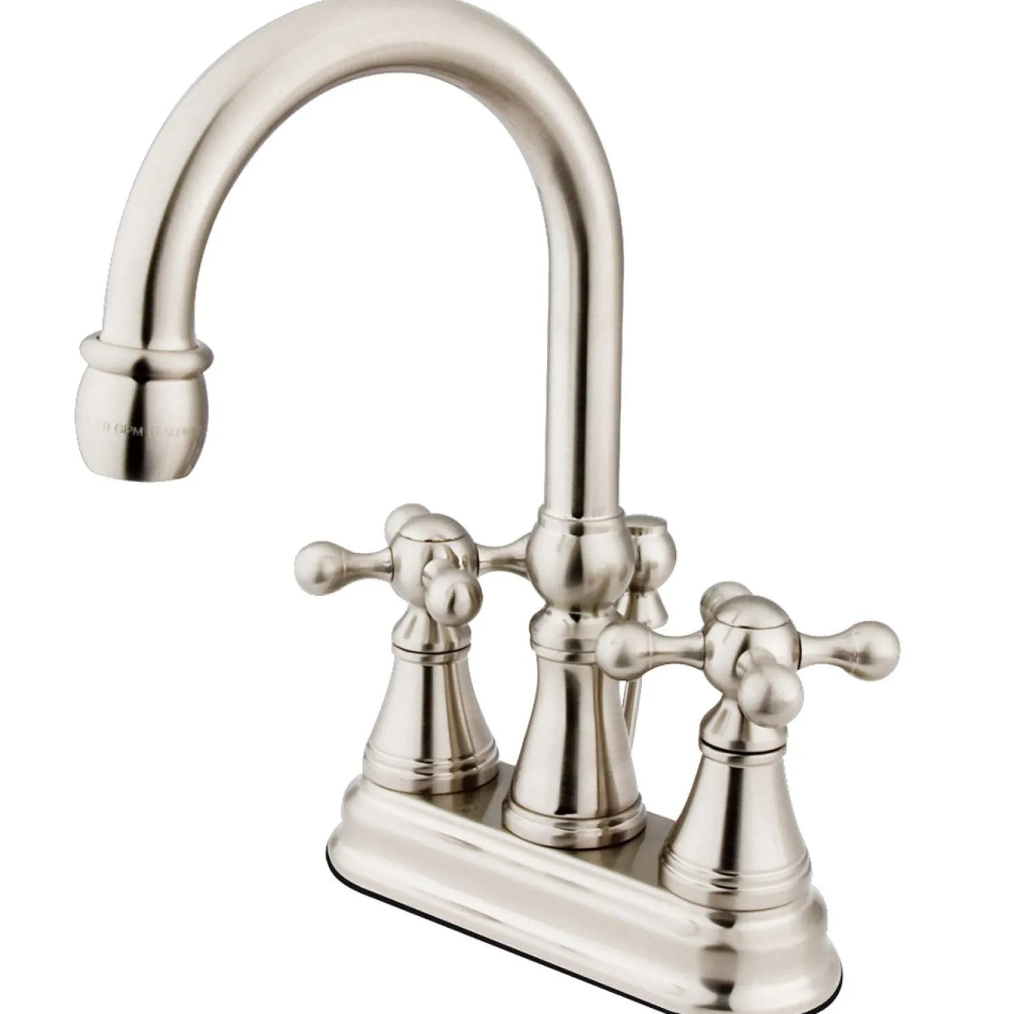 Kingston Brass Governor Two Handle Three Hole 4" Centerset Lavatory Faucet with Brass Pop-up