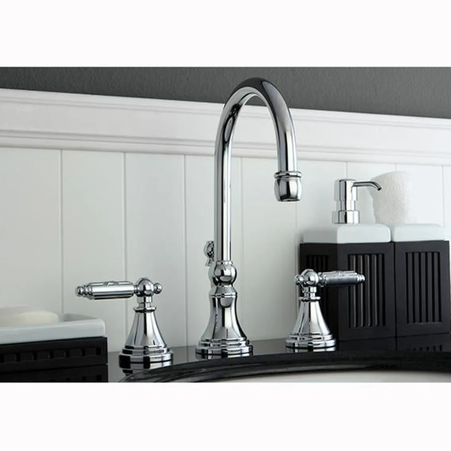 Kingston Brass Governor Two Handle 8" to 16" Widespread Lavatory Faucet with Brass Pop-up