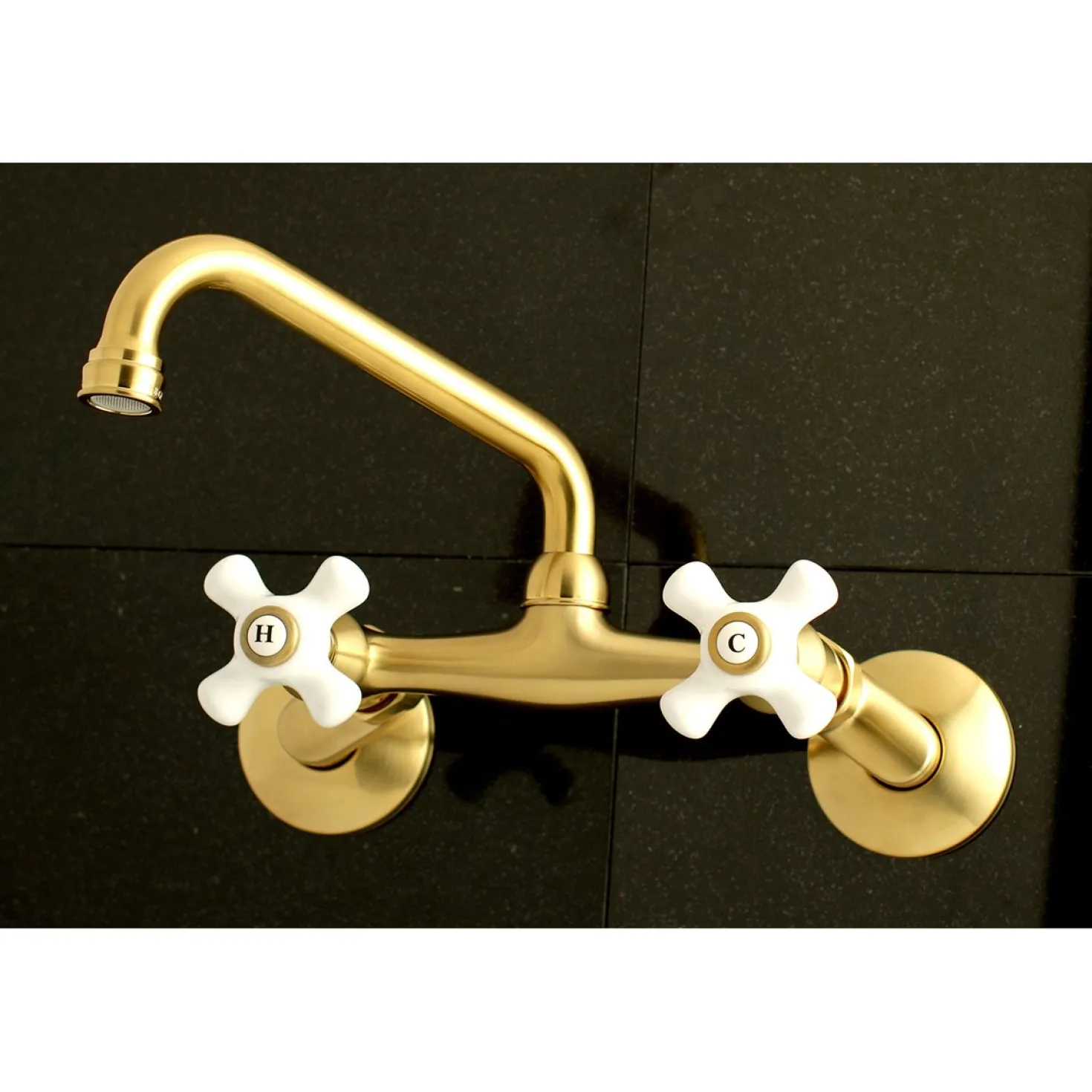 Kingston Brass 2-Handle 2-Hole Wall Mount Kitchen Faucet