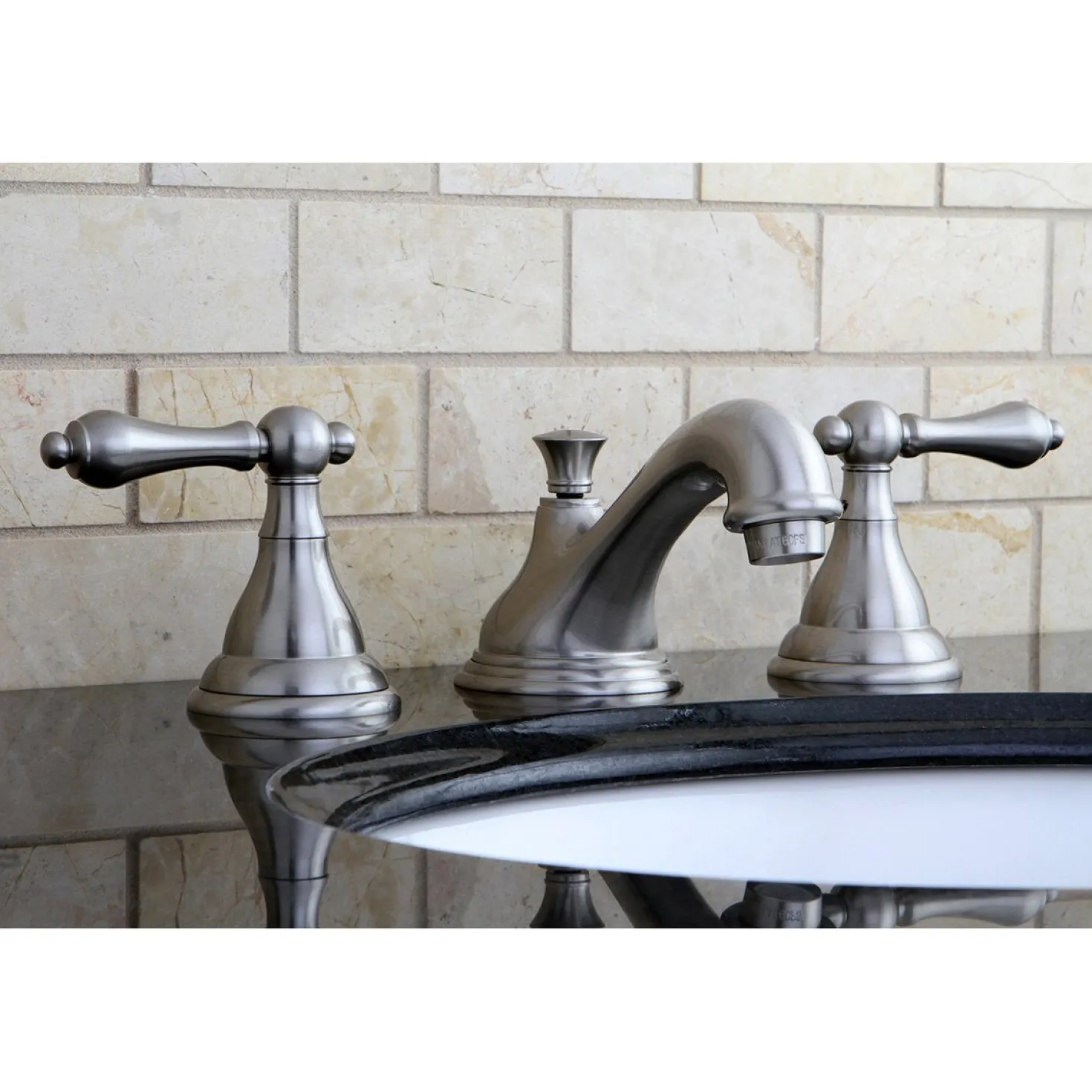 Kingston Brass 2-Handle 8-Inch Widespread Bathroom Faucet with Brass Pop-Up