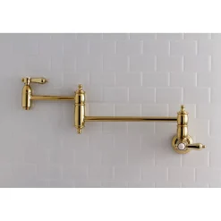 Kingston Brass Heirloom Wall Mount Pot Filler Kitchen Faucet