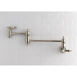 Kingston Brass Heirloom Wall Mount Pot Filler Kitchen Faucet