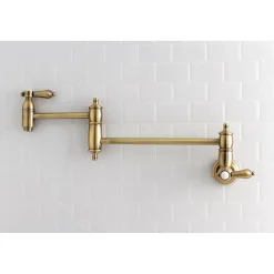 Kingston Brass Heirloom Wall Mount Pot Filler Kitchen Faucet