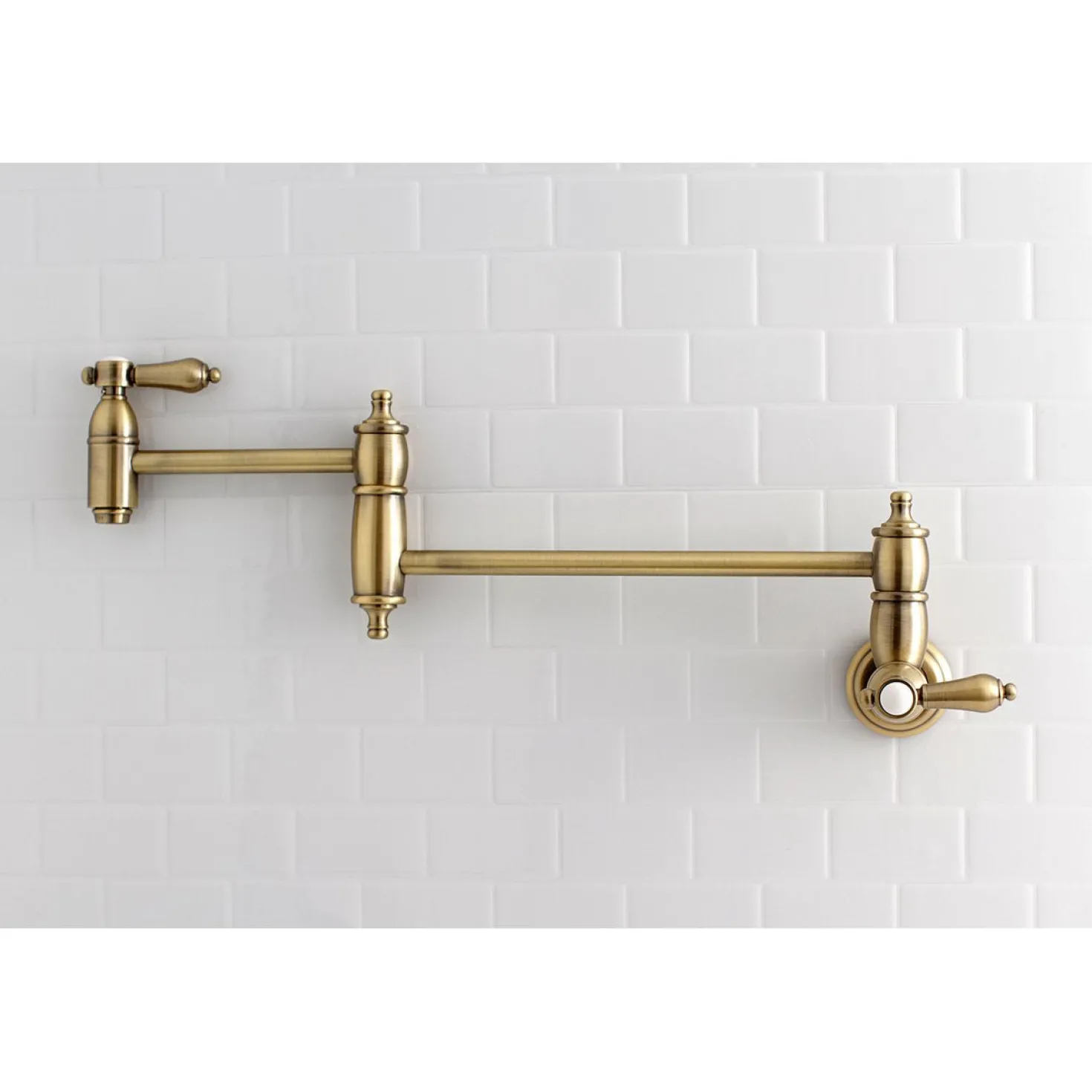 Kingston Brass Heirloom Wall Mount Pot Filler Kitchen Faucet