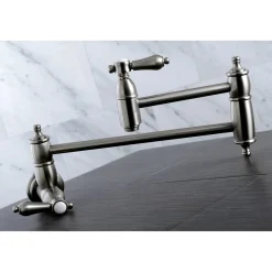 Kingston Brass Heirloom Wall Mount Pot Filler Kitchen Faucet