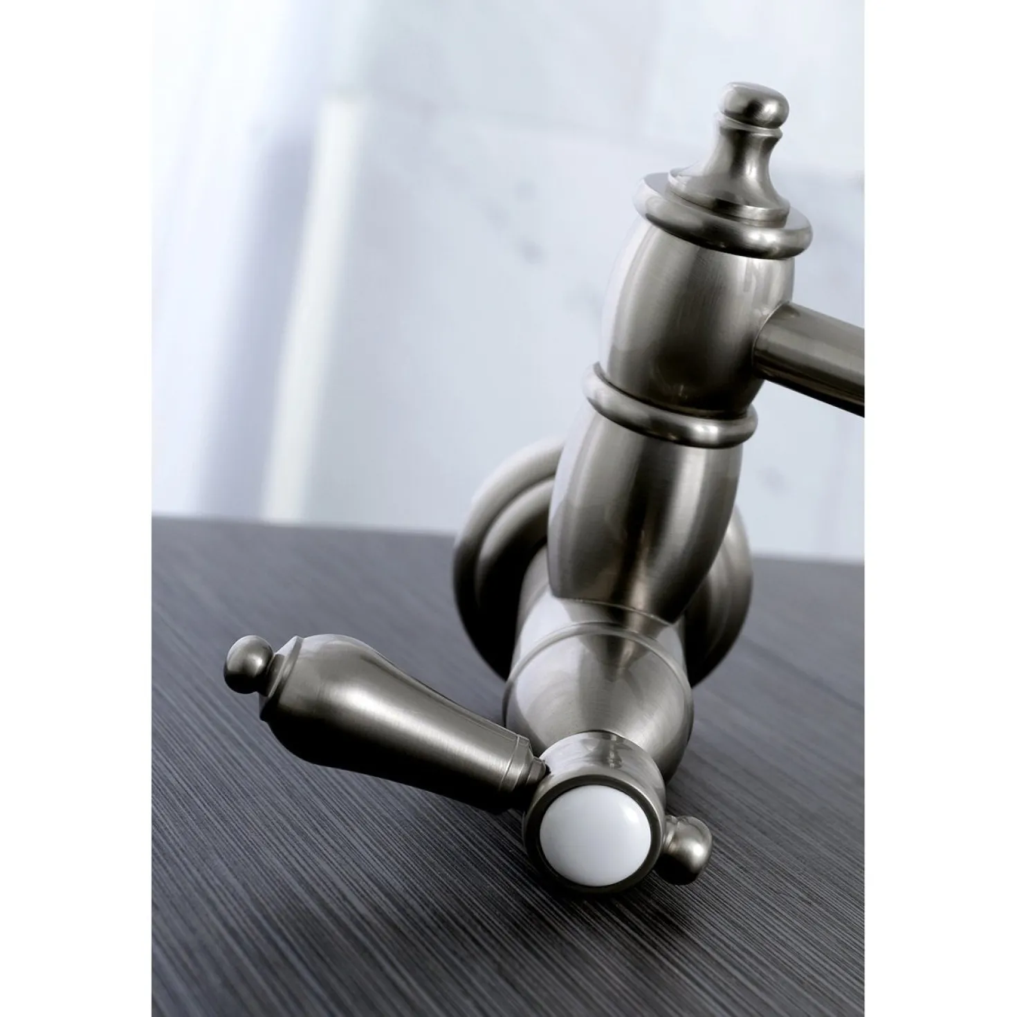 Kingston Brass Heirloom Wall Mount Pot Filler Kitchen Faucet