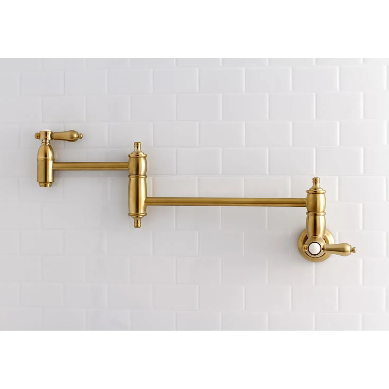 Kingston Brass Heirloom Wall Mount Pot Filler Kitchen Faucet