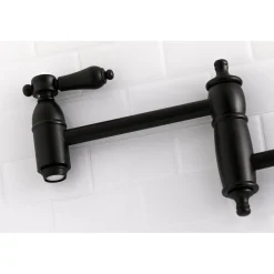 Kingston Brass Heirloom Wall Mount Pot Filler Kitchen Faucet