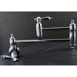 Kingston Brass Heirloom Wall Mount Pot Filler Kitchen Faucet