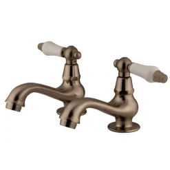 Kingston Brass Heritage Basin Tap Faucet with Porcelain Lever Handle