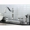 Kingston Brass Heritage 8" Center Kitchen Faucet with Brass Sprayer