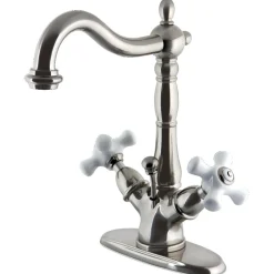 Kingston Brass Heritage 4" Centerset Deck Mount Bathroom Faucet with Pop-Up Drain