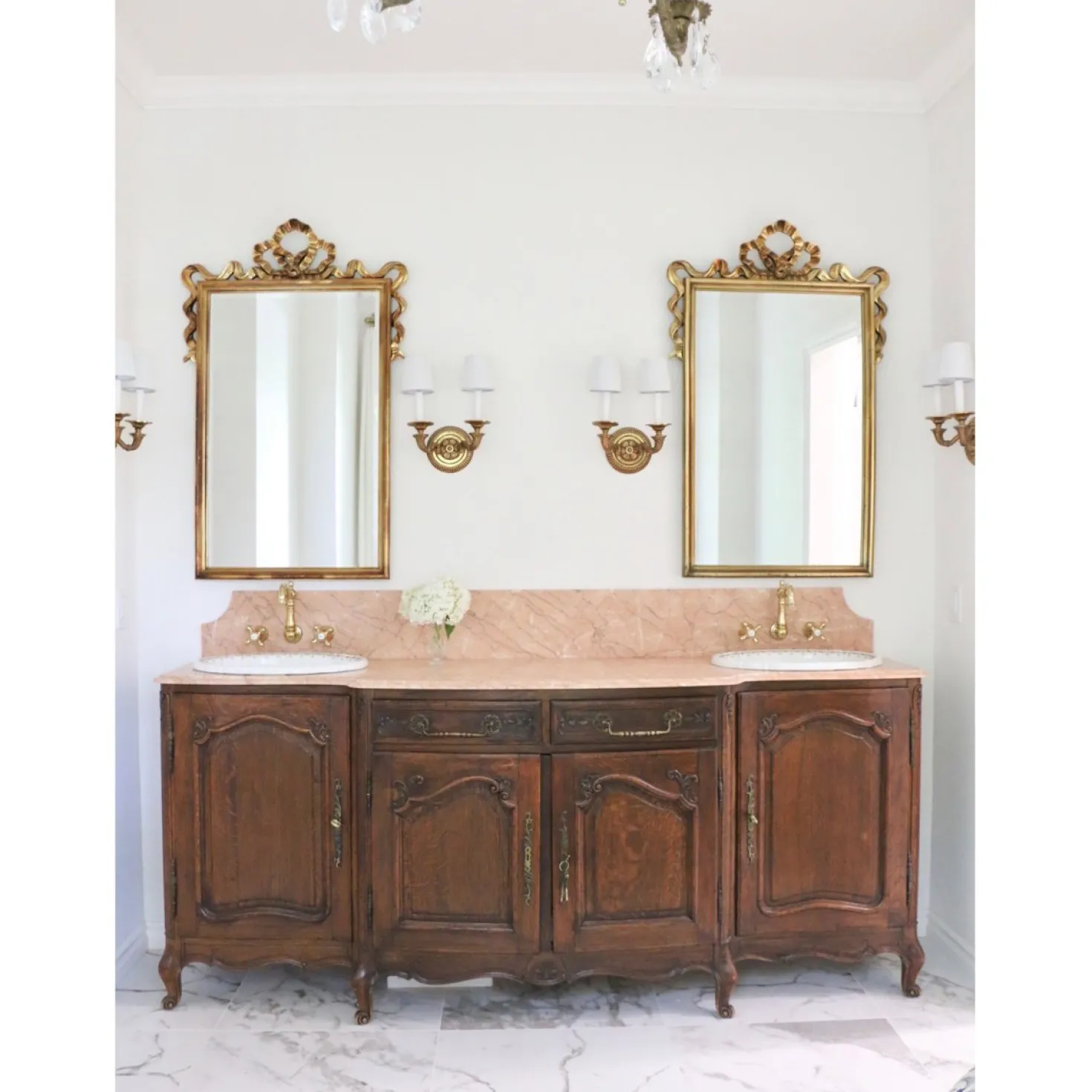 Kingston Brass Heritage 8" Center Wall Mount Bathroom Faucet