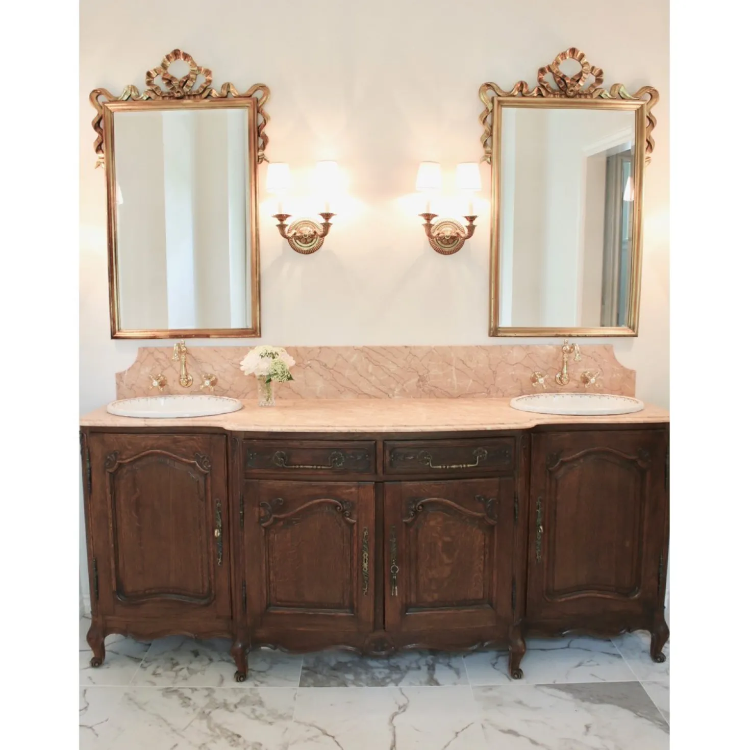 Kingston Brass Heritage 8" Center Wall Mount Bathroom Faucet