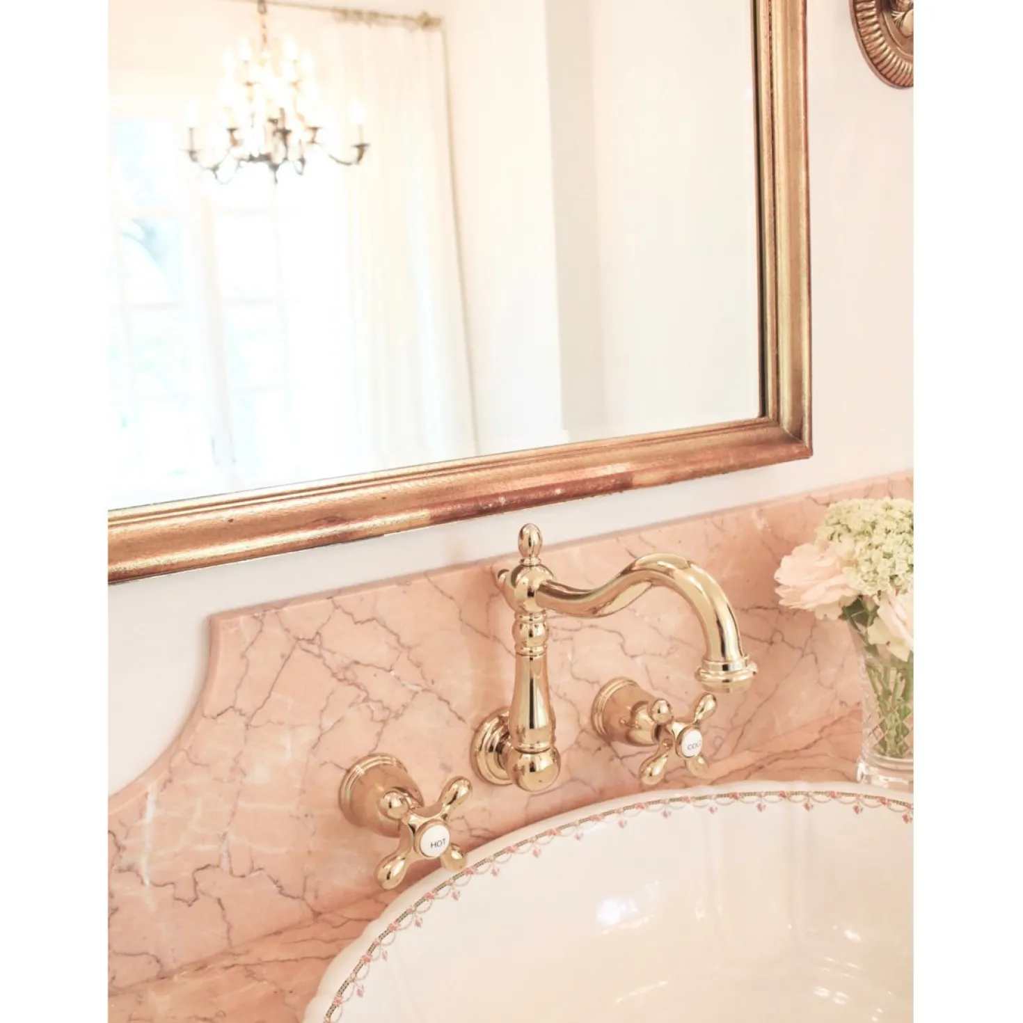 Kingston Brass Heritage 8" Center Wall Mount Bathroom Faucet
