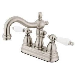 Kingston Brass Heritage 4" Centerset Two Handle Lavatory Faucet with Brass Pop-up