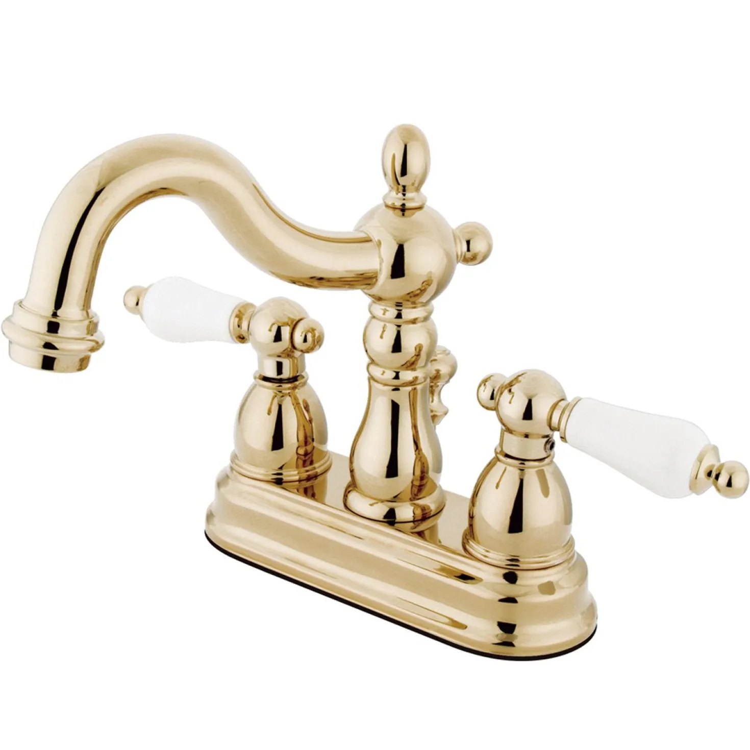 Kingston Brass Heritage 4" Centerset Two Handle Lavatory Faucet with Brass Pop-up