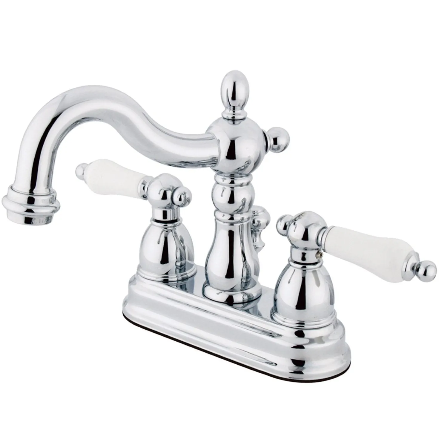 Kingston Brass Heritage 4" Centerset Two Handle Lavatory Faucet with Brass Pop-up