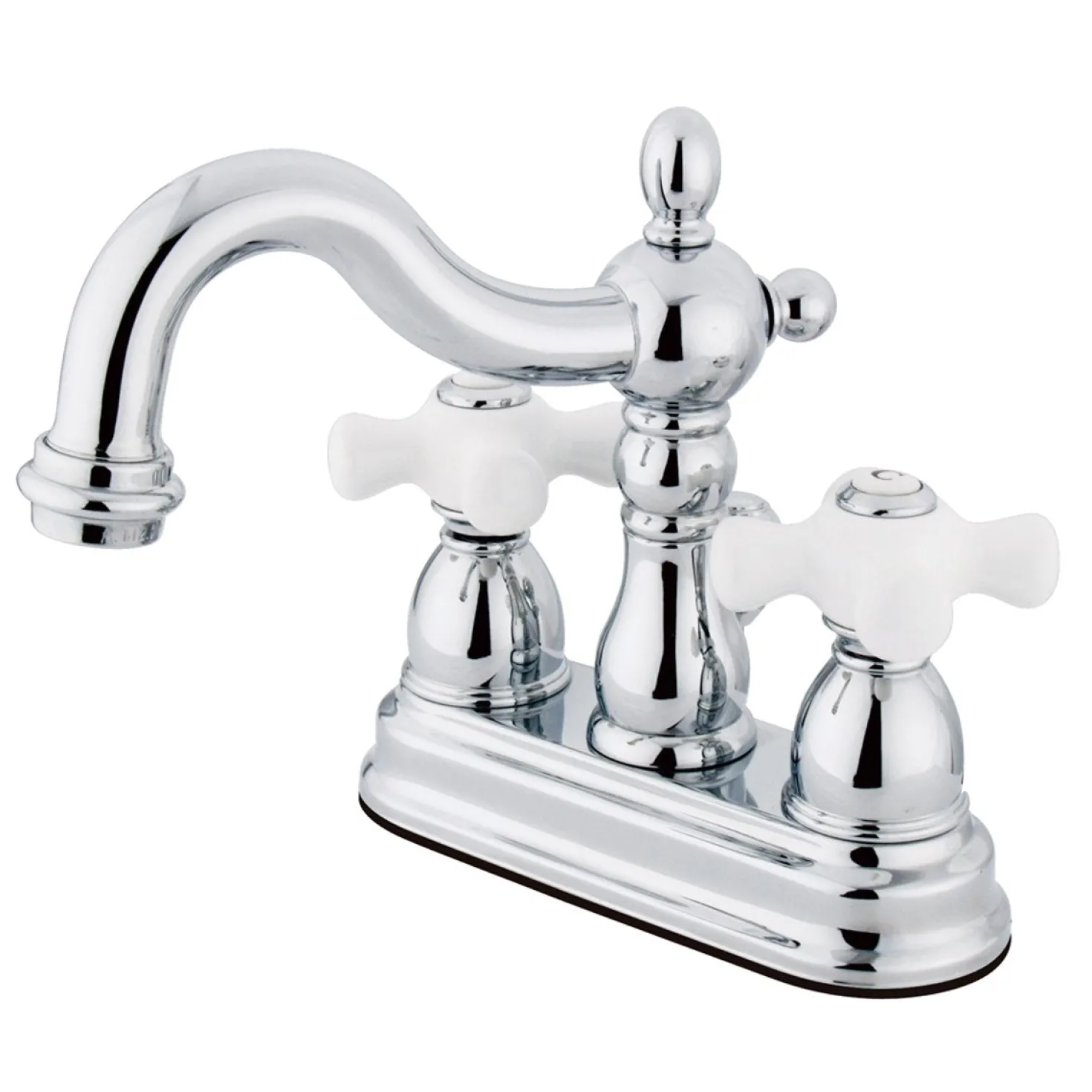 Kingston Brass Heritage Classic 4" Centerset Two Handle Lavatory Faucet with Brass Pop-up