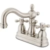 Kingston Brass Heritage Classic Two Handle 4" Centerset Lavatory Faucet with Brass Pop-up