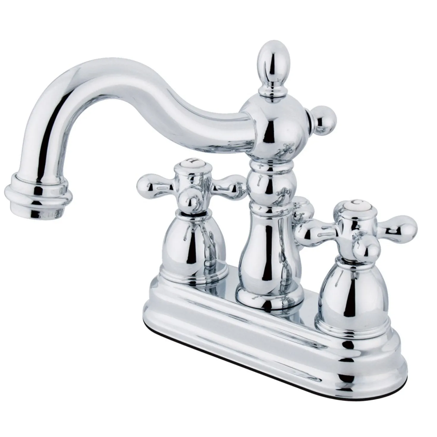 Kingston Brass Heritage Classic Two Handle 4" Centerset Lavatory Faucet with Brass Pop-up