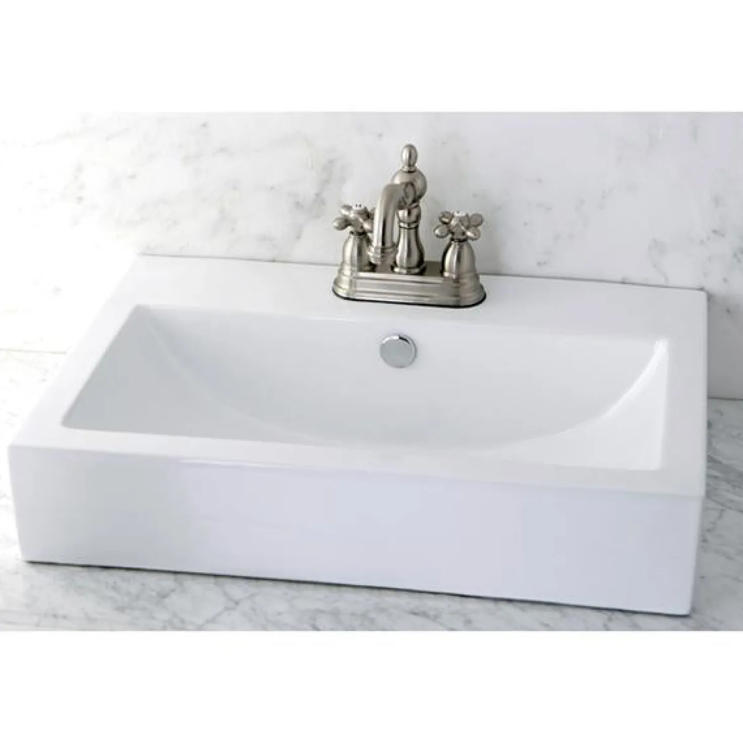 Kingston Brass Heritage Classic Two Handle 4" Centerset Lavatory Faucet with Brass Pop-up