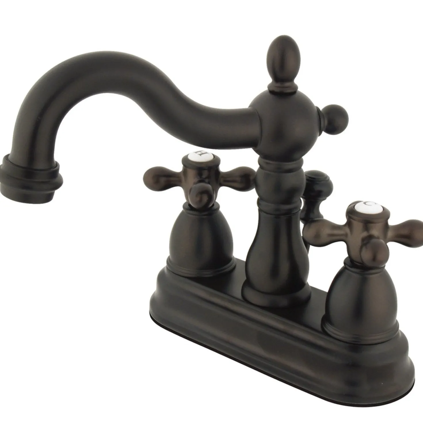 Kingston Brass Heritage Classic Two Handle 4" Centerset Lavatory Faucet with Brass Pop-up