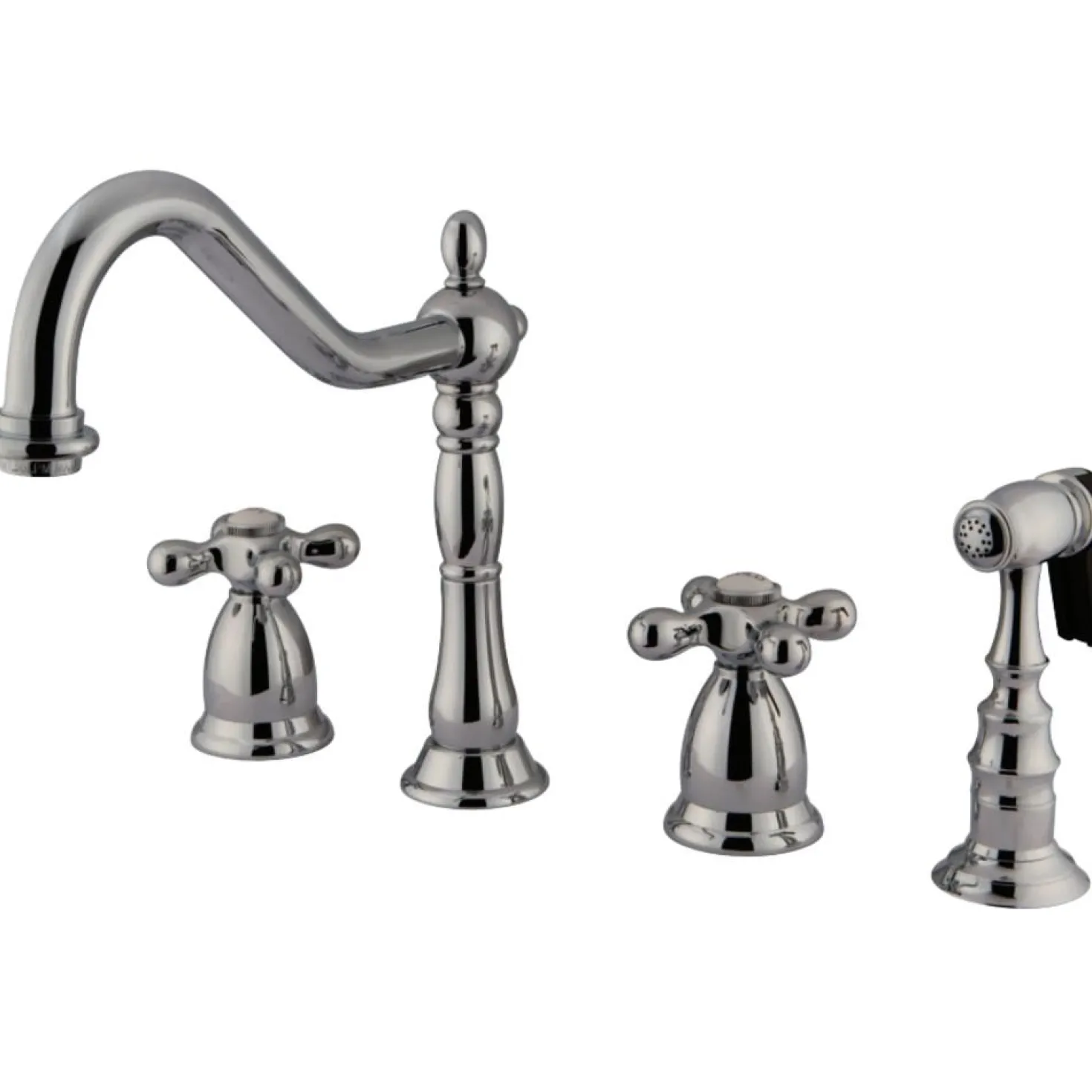 Kingston Brass Heritage Cross-Handle Widespread Kitchen Faucet