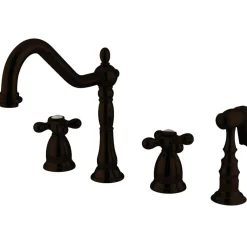 Kingston Brass Heritage Cross-Handle Widespread Kitchen Faucet