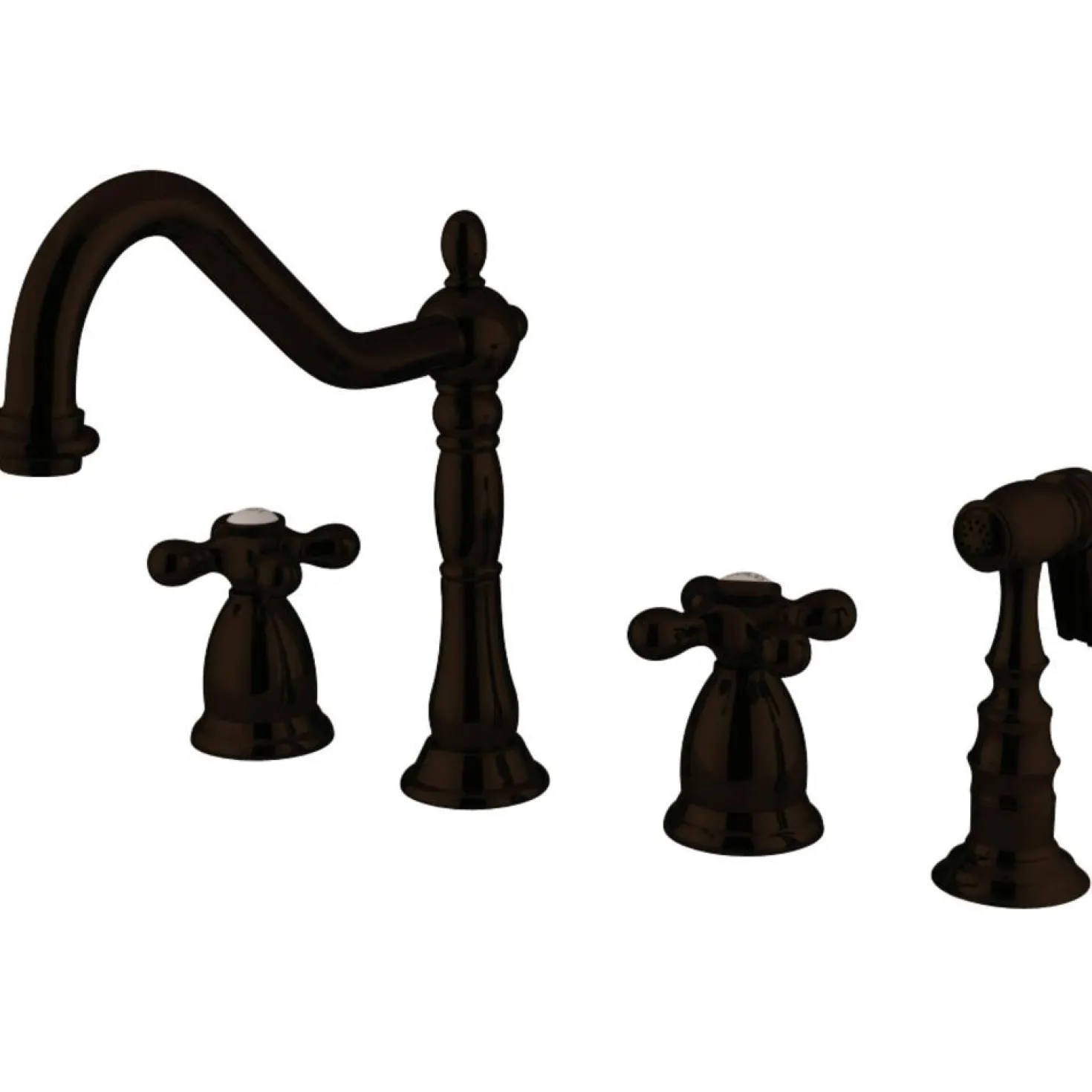Kingston Brass Heritage Cross-Handle Widespread Kitchen Faucet