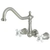 Kingston Brass Heritage Cross-Handle Wall Mount Kitchen Faucet