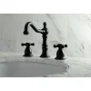 Kingston Brass Heritage Cross-Handle 8-Inch Widespread Bathroom Faucet