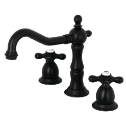Kingston Brass Heritage Cross-Handle 8-Inch Widespread Bathroom Faucet