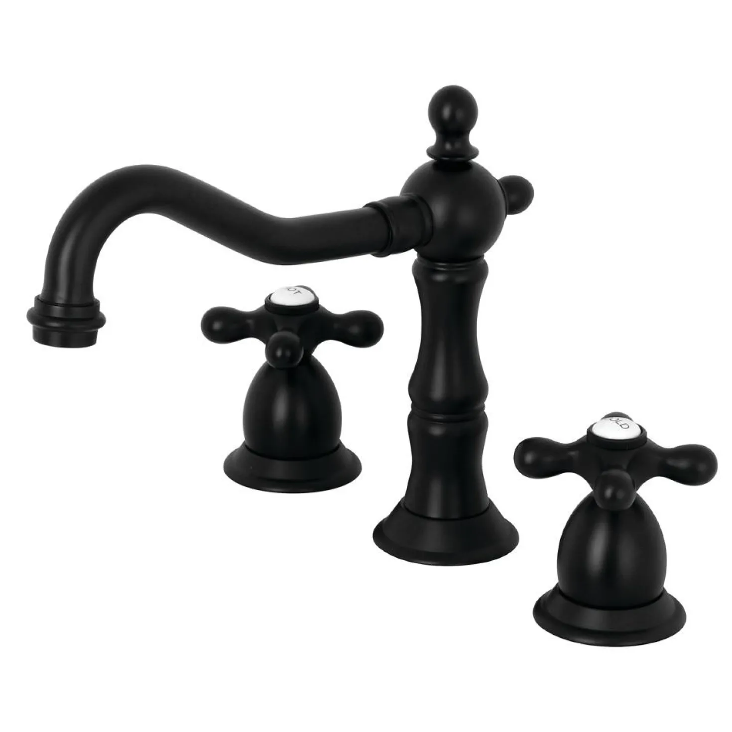 Kingston Brass Heritage Cross-Handle 8-Inch Widespread Bathroom Faucet