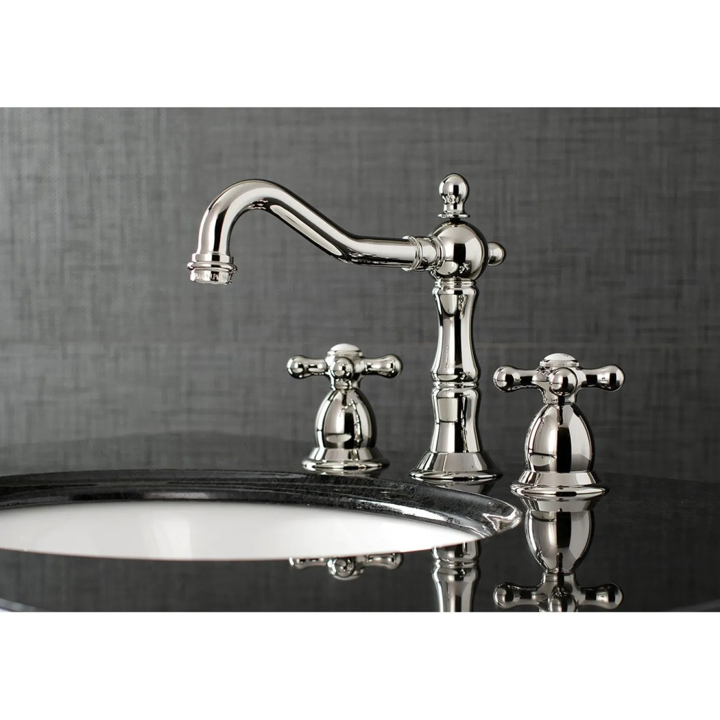 Kingston Brass Heritage Cross-Handle 8-Inch Widespread Bathroom Faucet