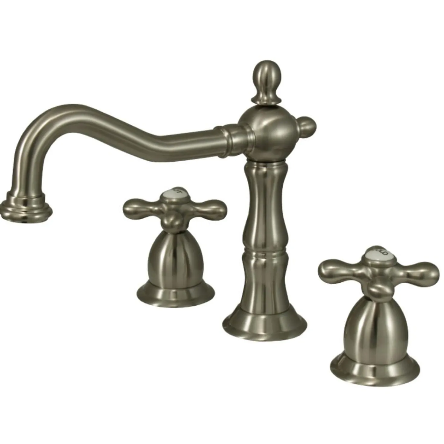 Kingston Brass Heritage Cross-Handle 8-Inch Widespread Bathroom Faucet