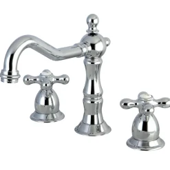 Kingston Brass Heritage Cross-Handle 8-Inch Widespread Bathroom Faucet