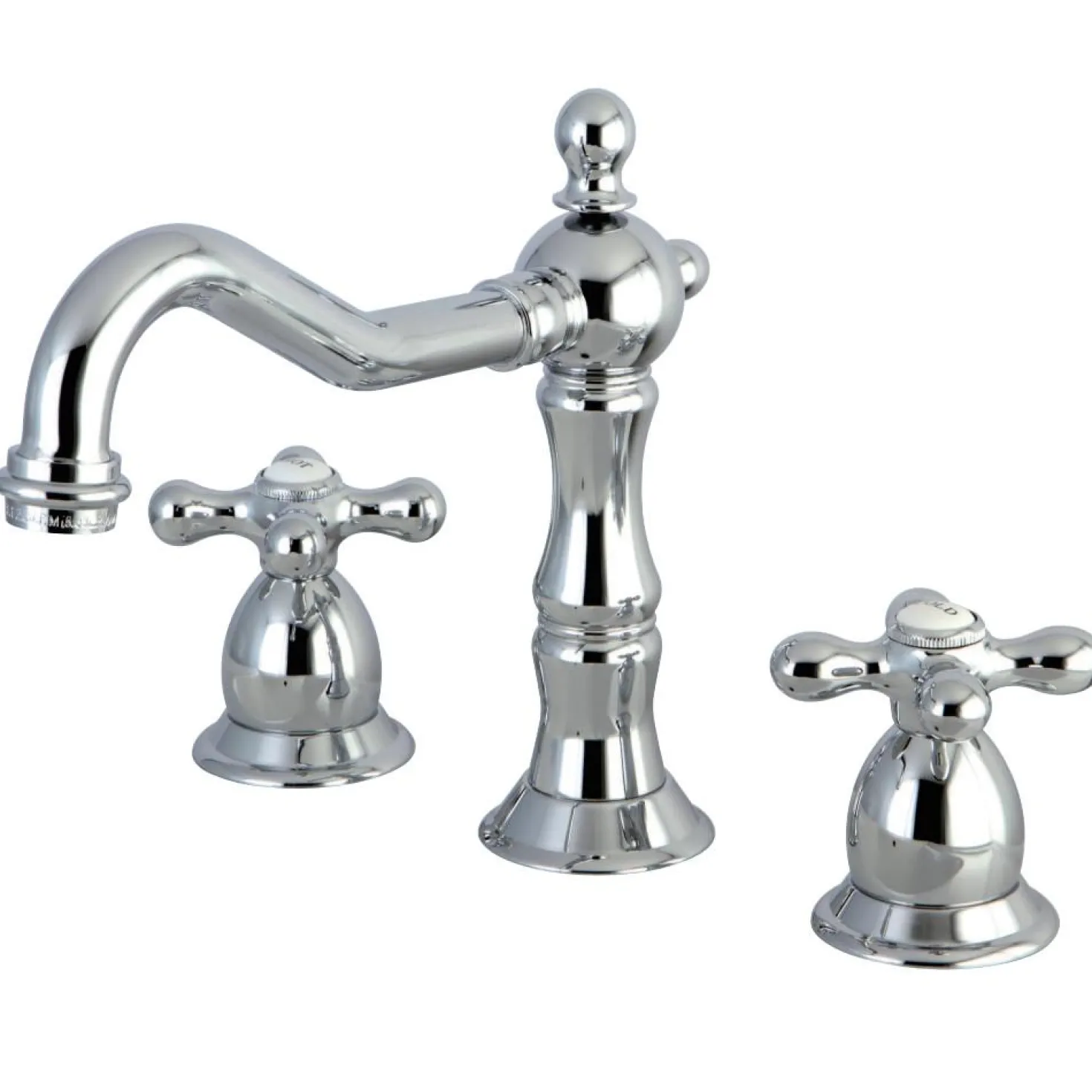 Kingston Brass Heritage Cross-Handle 8-Inch Widespread Bathroom Faucet
