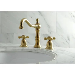 Kingston Brass Heritage Cross-Handle 8-Inch Widespread Bathroom Faucet