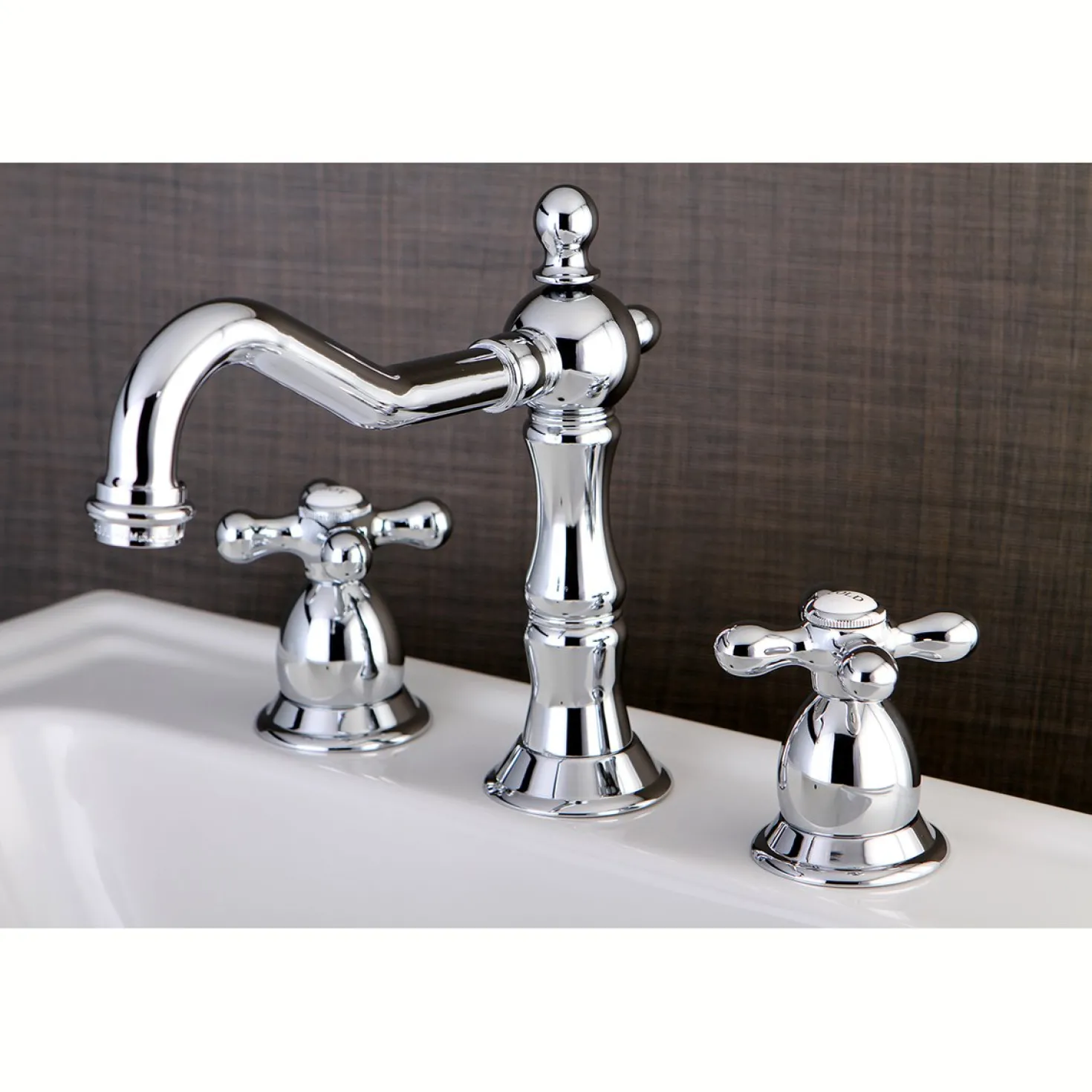 Kingston Brass Heritage Cross-Handle 8-Inch Widespread Bathroom Faucet