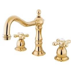 Kingston Brass Heritage Cross-Handle 8-Inch Widespread Bathroom Faucet