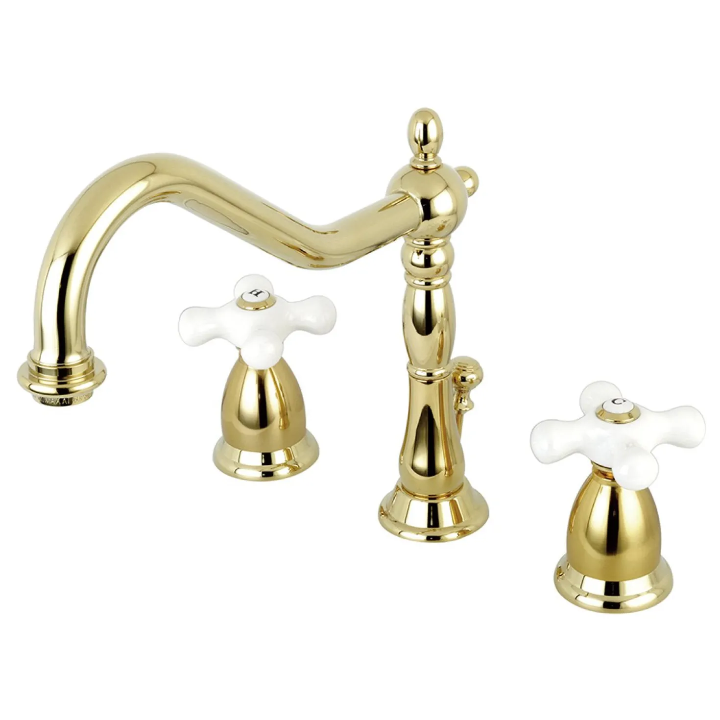 Kingston Brass Heritage Cross-Handle 3-Hole 8-Inch Widespread Bathroom Faucet