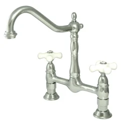 Kingston Brass Heritage Deck Mount 2-Hole Kitchen Bridge Faucet