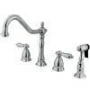 Kingston Brass Heritage Deck Mount Widespread 4-Hole Kitchen Faucet