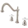 Kingston Brass Heritage Deck Mount Widespread 3-Hole Kitchen Faucet