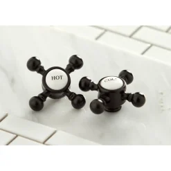 Kingston Brass Heritage Deck Mount 3-Hole 4-Inch Centerset Bathroom Faucet
