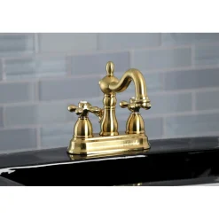 Kingston Brass Heritage Deck Mount 4-Inch Centerset Bathroom Faucet
