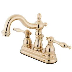 Kingston Brass Heritage Deck Mount 2-Handle 4-Inch Centerset Bathroom Faucet