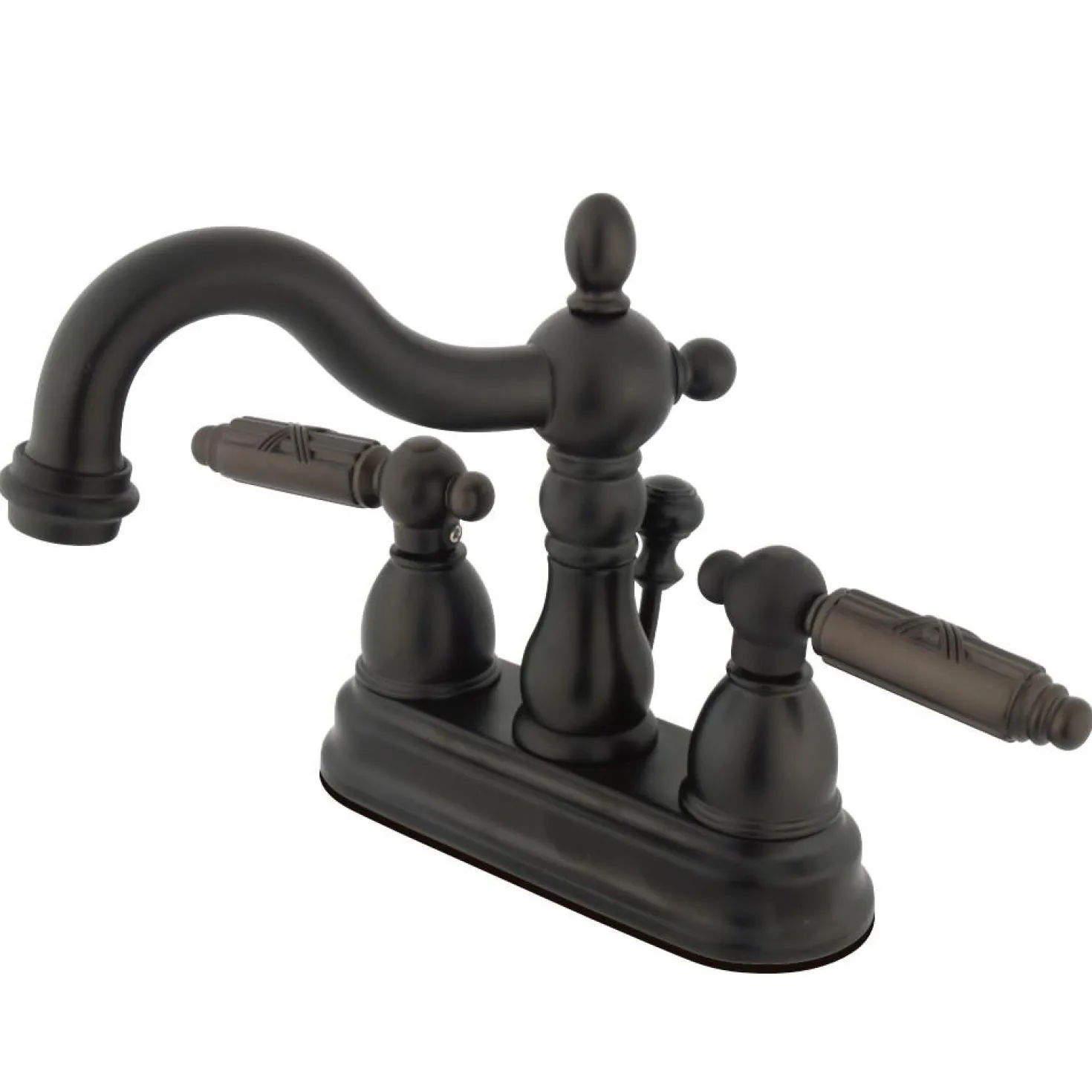 Kingston Brass Heritage Deck Mount 3-Hole 4" Centerset Bathroom Faucet